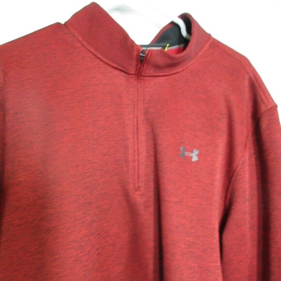 Under Armour Men's Maroon Quarter Zip Pullover Size 2XL Loose Fit - Picture 4 of 7